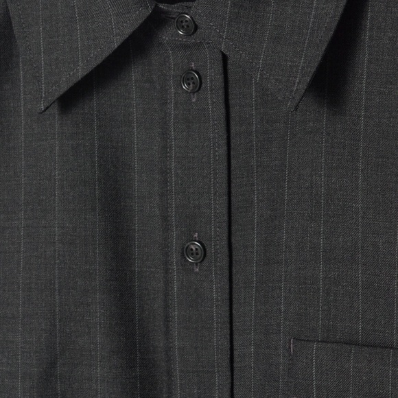 COS Charcoal Pinstripe wool Shirt - Picture 5 of 11